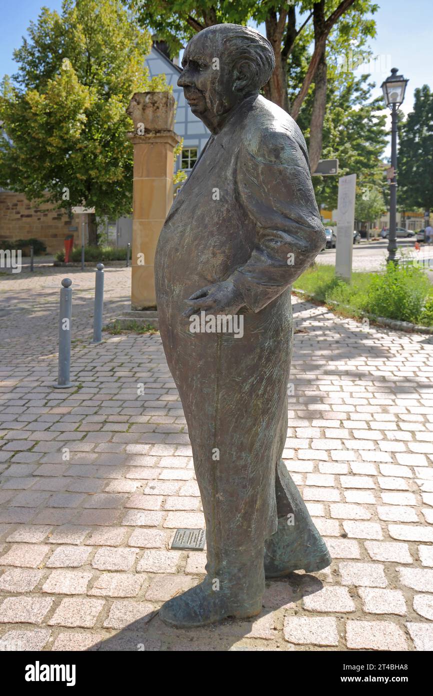 Skulptur und Denkmal für Theodor Heuss, Brackenheim, Baden-Württemberg, Deutschland Stockfoto