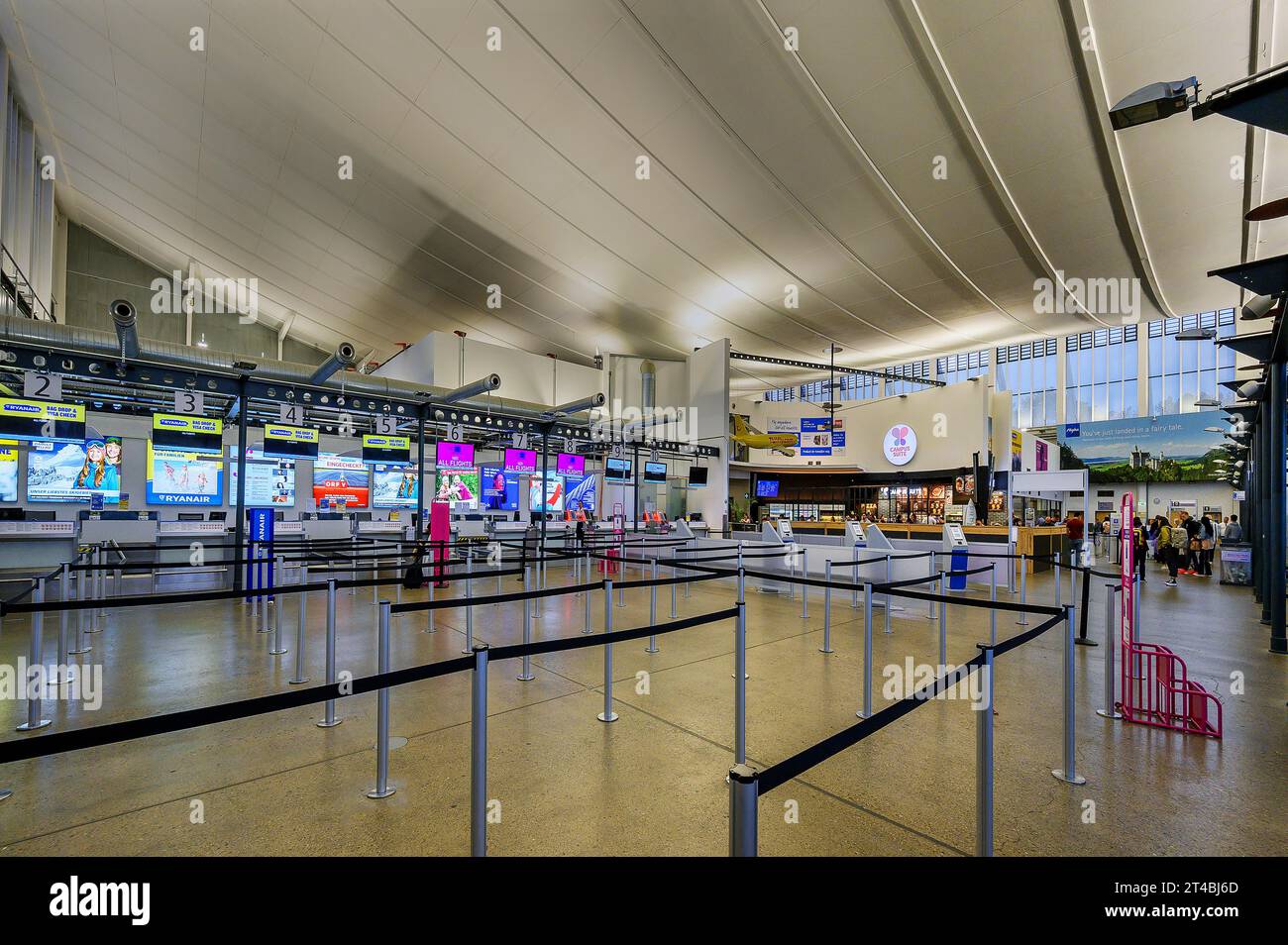 Ankunft- Abflugbereich, Flughafen-Memmingen, Allgaeu Flughafen, Memmingen, Allgaeu, Bayern, Deutschland Stockfoto