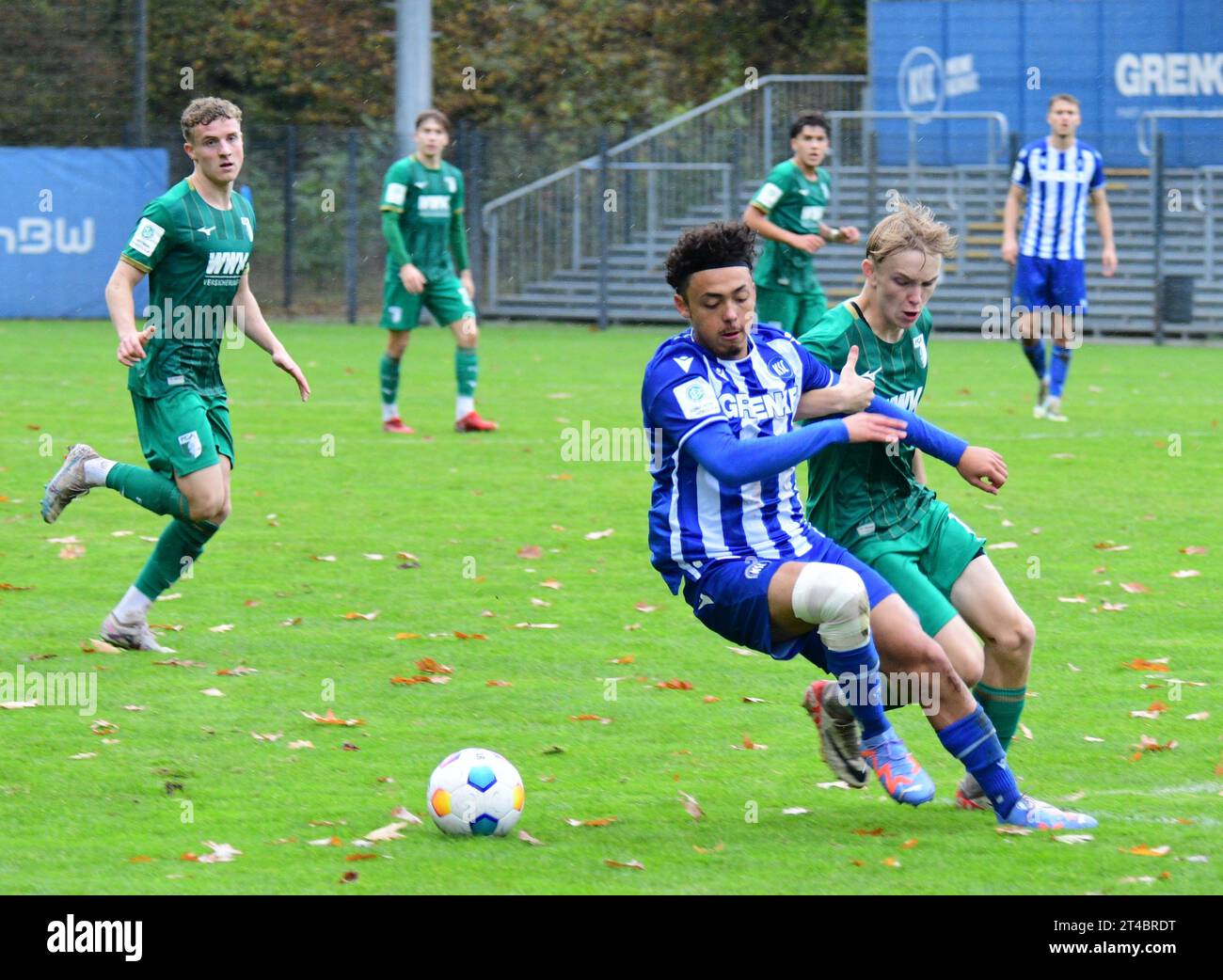 Der Karlsruher SC U191 gewinnt gegen den FC Augsburg Und Die Junioren Bundesliga DFB KSC Karlsruhe 28. Oktober 2023 Stockfoto