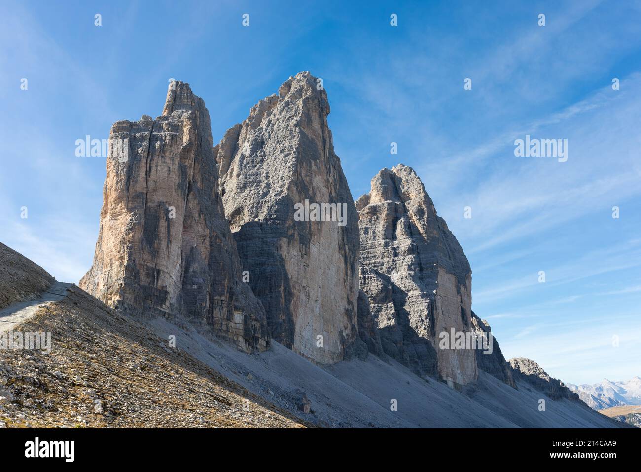 Drei Zinnen, Dolomiten, Südtirol, Italien Stockfoto