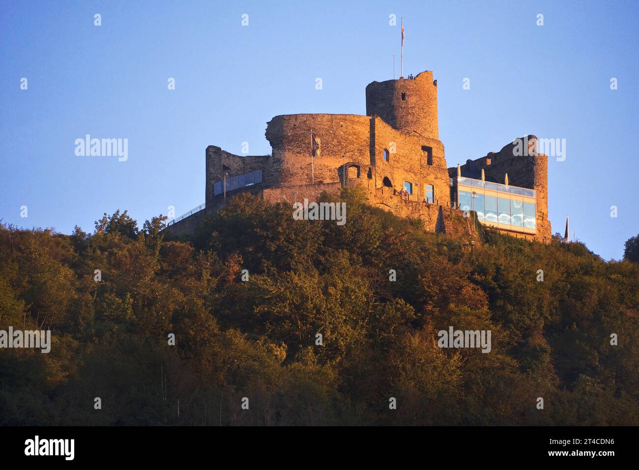 Schloss Landshut am Abend, Deutschland, Rheinland-Pfalz, Bernkastel-Kues Stockfoto