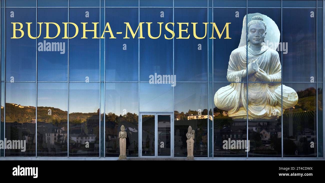 Budda Museum Traben-Trarbach, Fassade des Neubaus, Deutschland, Rheinland-Pfalz, Traben-Trarbach Stockfoto