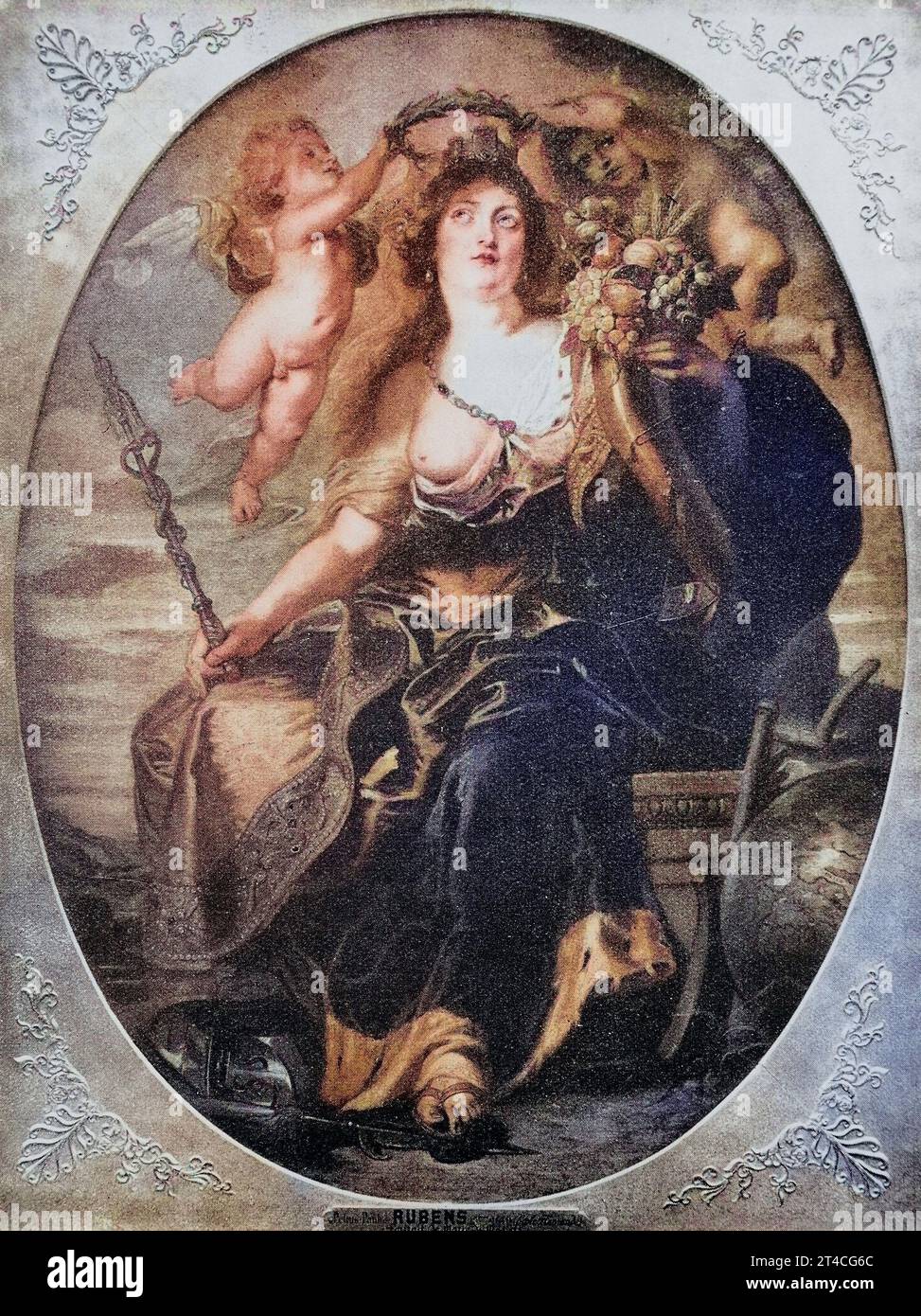 Porträt von Maria von Medici nach einem Gemälde von Peter Paul Rubens, 17. Jahrhundert. Maria de Medici, digitale verbesserte Reproduktion aus einer Veröffentlichung aus dem Jahr 1880 / Porträt der Maria von Medici nach einem Gemälde von Peter Paul Rubens, 17. Jahrhundert. Maria de Medici, digital verbesserte Reproduktion aus einer Publikation des Jahres 1880 Stockfoto
