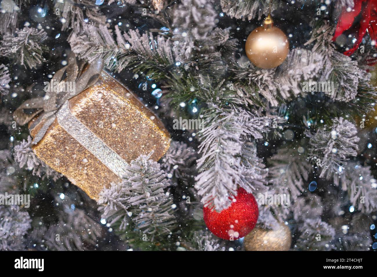 Weihnachtsbaumdekoration Nahaufnahme. Stockfoto