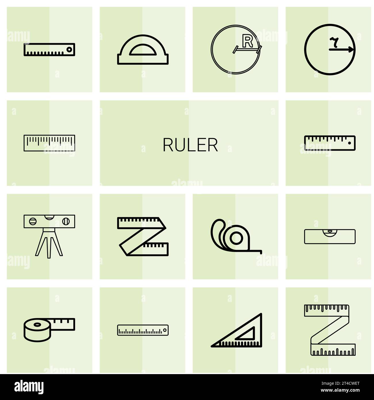 14 LinealSymbole lizenzfreies Vektorbild Alamy