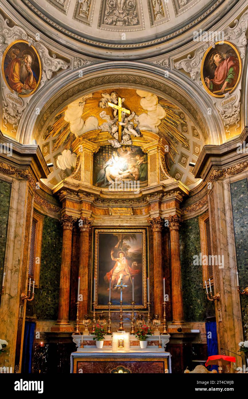 Inneres der Kirche San Giovanni della Pigna, Rom, Italien Stockfoto