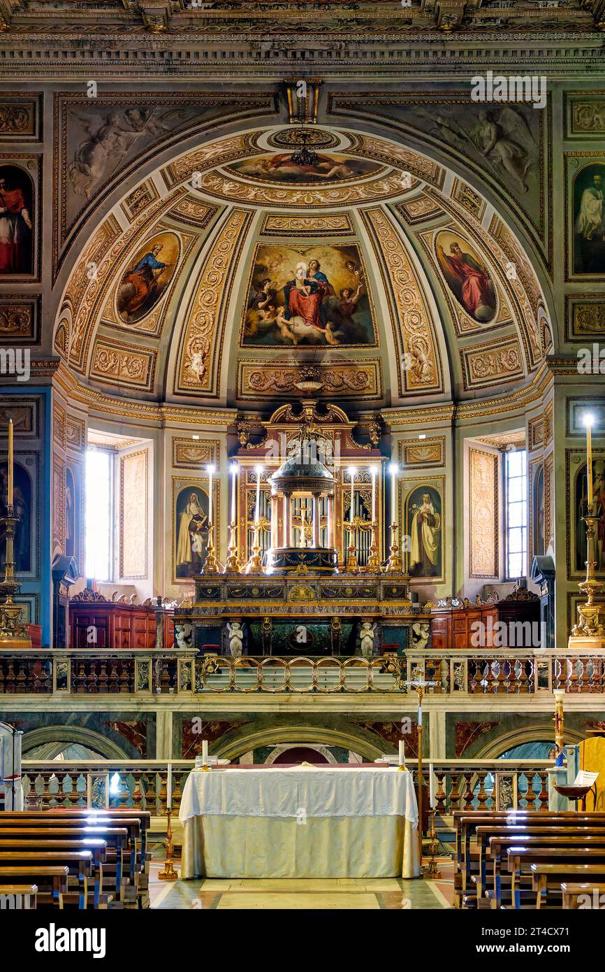 Innenraum der Kirche San Martino ai Monti, Rom, Italien Stockfoto