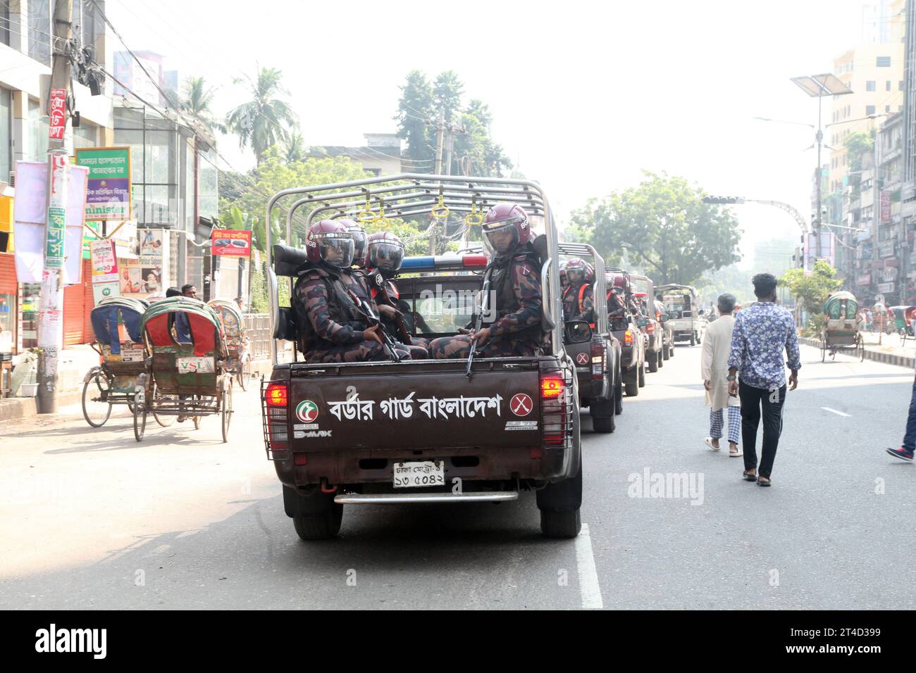 Dhaka Bangladesch 29. Oktober 2023 Bangladesch nationalistische Partei BNP und Bangladesch Jamaat-e-Islam am Sonntagmorgen und am Abend Streik in Dhaka. Banglad Stockfoto