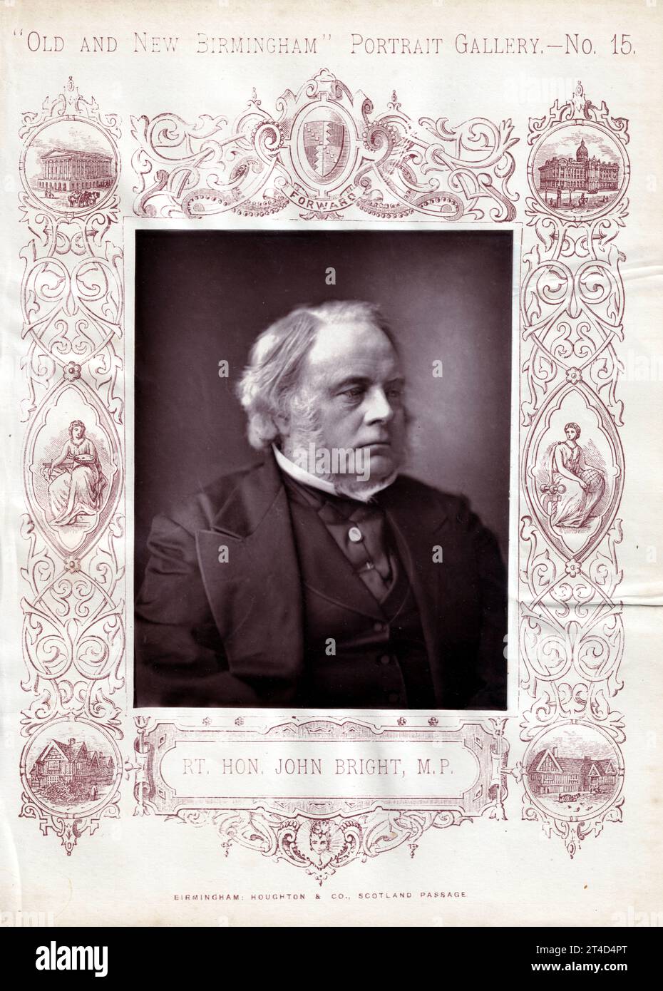 Right Honourable John Bright, MP (1811-1889) von einem unbekannten Fotografen, Old and New Birmingham Portrait Gallery, Houghton and Hammond, 1879. Stockfoto