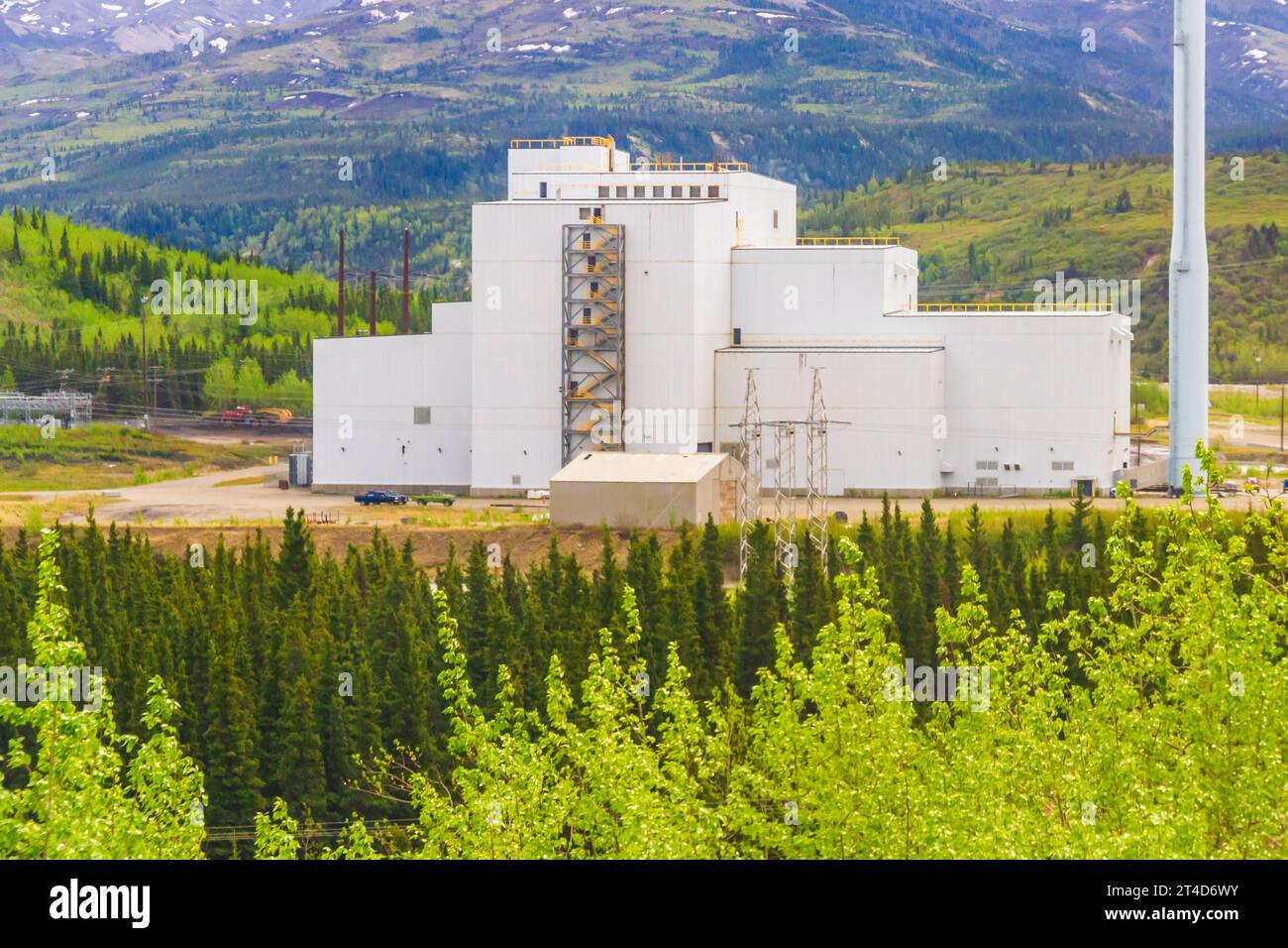 Healy Clean Coal Power Plant in der Nähe des Denali National Park, Alaska. Stockfoto