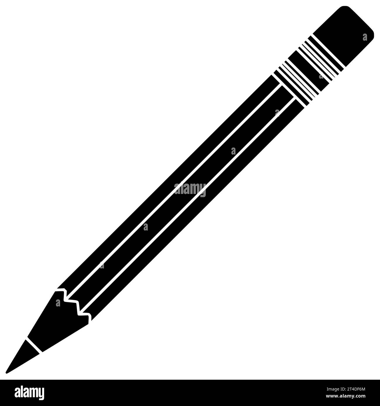 Buchstabe schwarz Bleistift Silhouette Papier Illustration Bildung Icon Schreiben Logo Stift Business Note Büro Tisch Schreibtisch Nachricht Hand Notizbuch Writer Stockfoto