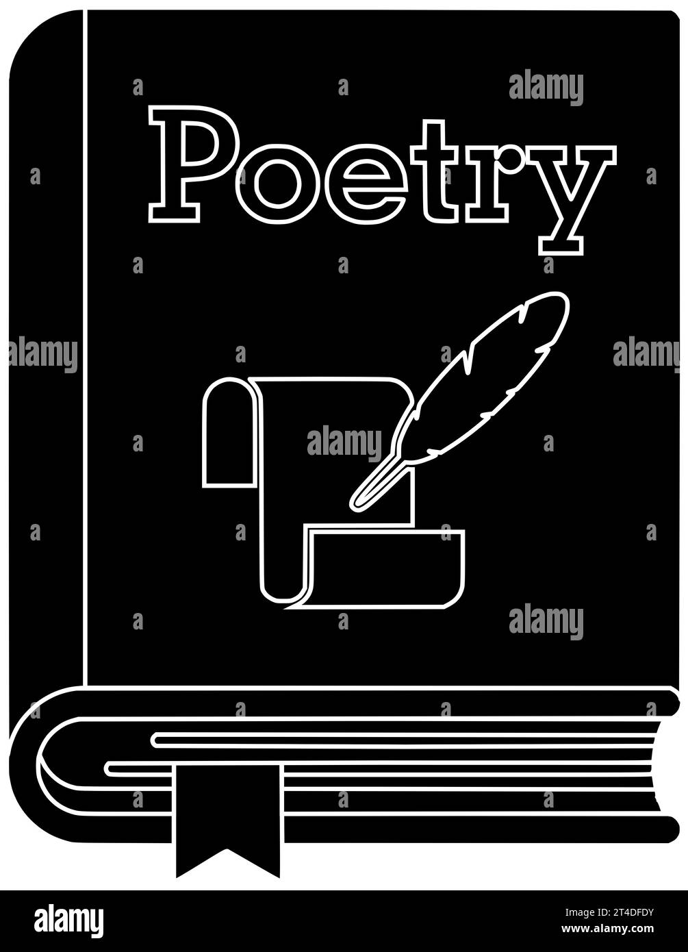 Autor schwarzer Brief Silhouette Poesie Illustration Stift Icon Schreiben Logo Papier kreative Feder Gedicht Schriftsteller Tinte Buch Literatur artikel Bildung Stockfoto