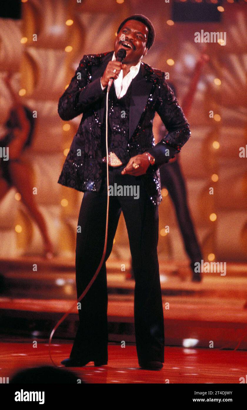 BILLY PRESTON; William Everett Preston; 2. September 1946 bis 6. Juni 2006; US-amerikanischer Keyboarder, Sänger und Songwriter, dessen Arbeit R&B, Rock, Soul, Funk und Gospel umfasste. Preston war in den 1960er Jahren ein Top-Keyboarder, während dessen er Künstler wie Little Richard, Sam Cooke, Ray Charles, The Everly Brothers, Reverend James Cleveland, the Beatles and the Rolling Stones ; Live ; 1982 ; Credit: Lynn McAfee / Performing Arts Images www.performingartsimages.com Stockfoto