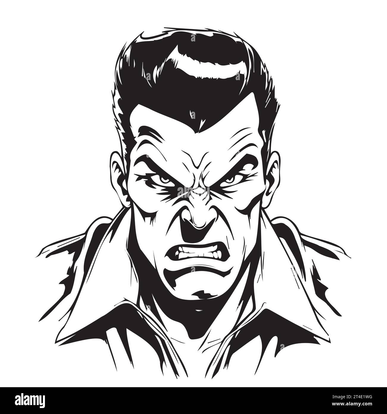 Angry man handgezeichnete Skizze im Comic-Stil Malbuch Vector Stock Vektor