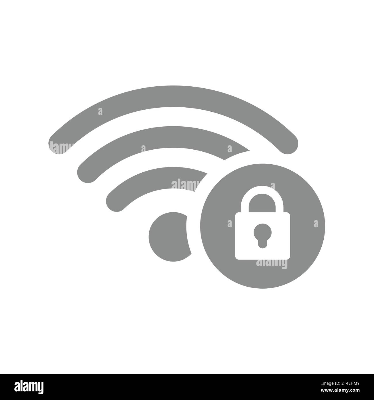 Wi-fi und Vorhängeschloss, Symbol für gesicherte Verbindung. Wi-fi-geschützter Internetzugangsvektor. Stock Vektor