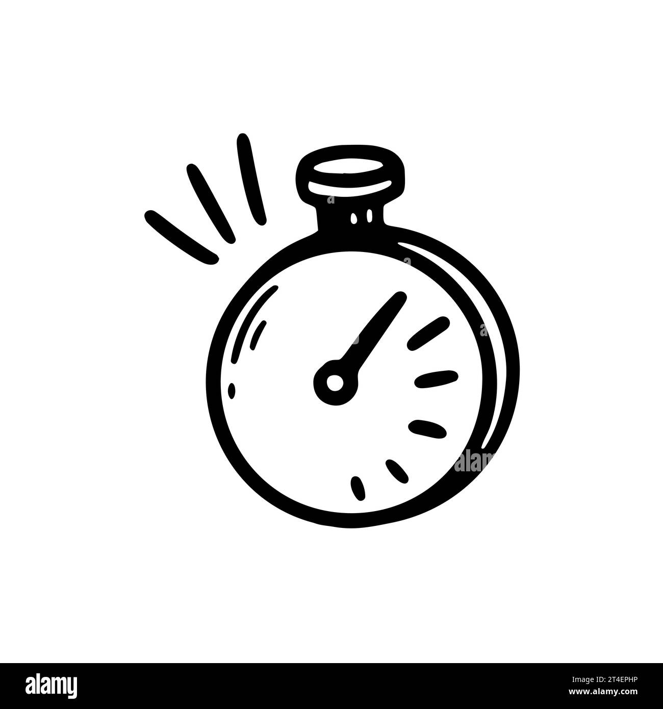 Stoppuhr-Doodle-Zeichnung. Termin, begrenzte Zeit, schnelle Lieferung und dringendes Servicekonzept. Handgezeichneter Zeiterfasser Stock Vektor