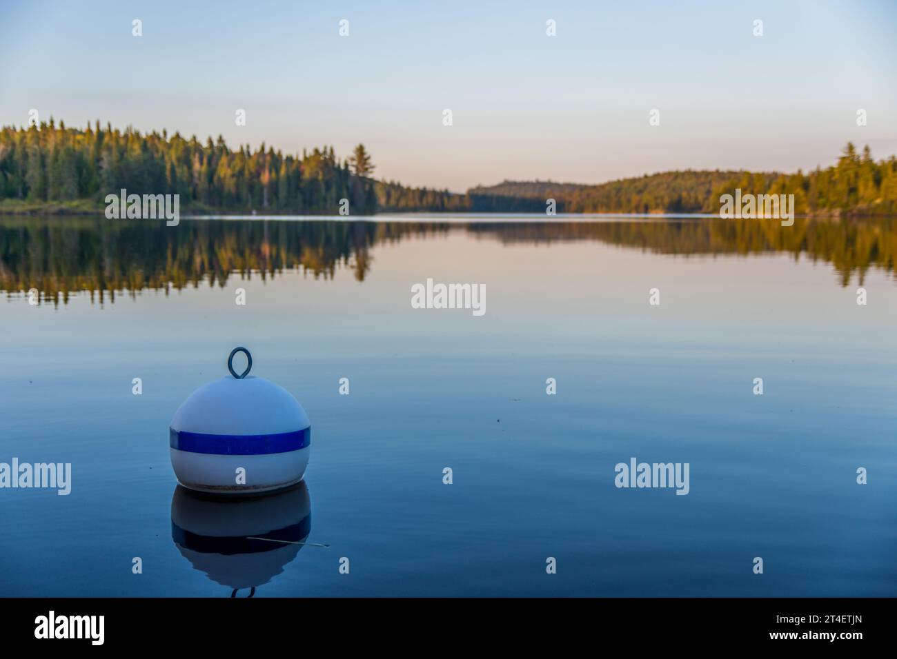 Boje in einem kanadischen See im La Mauricie Nationalpark (Mékinac, Quebec) Stockfoto