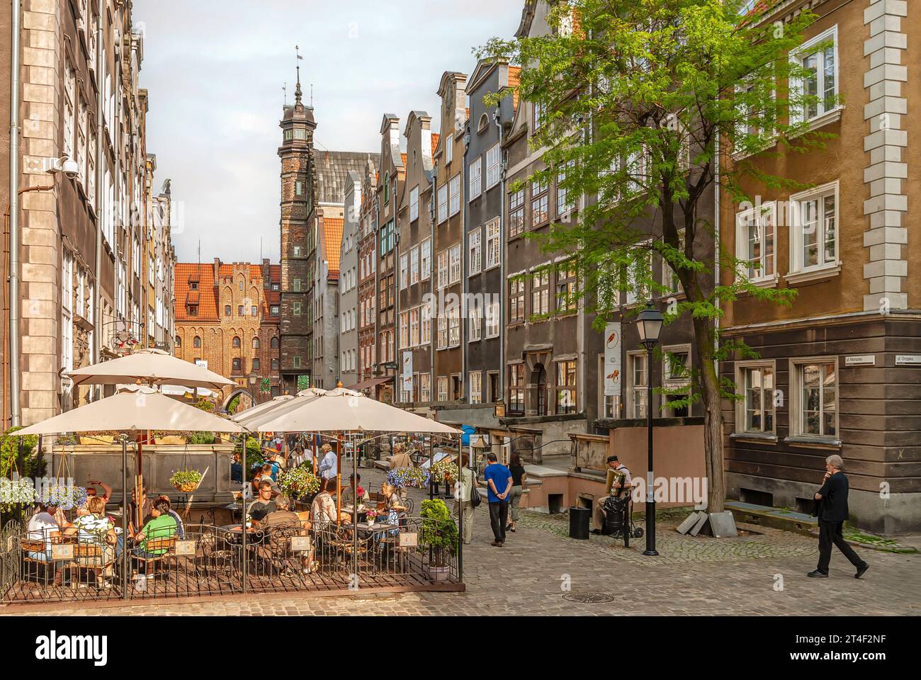 Straßenleben in der historischen Altstadt von Danzig, Polen Stockfoto