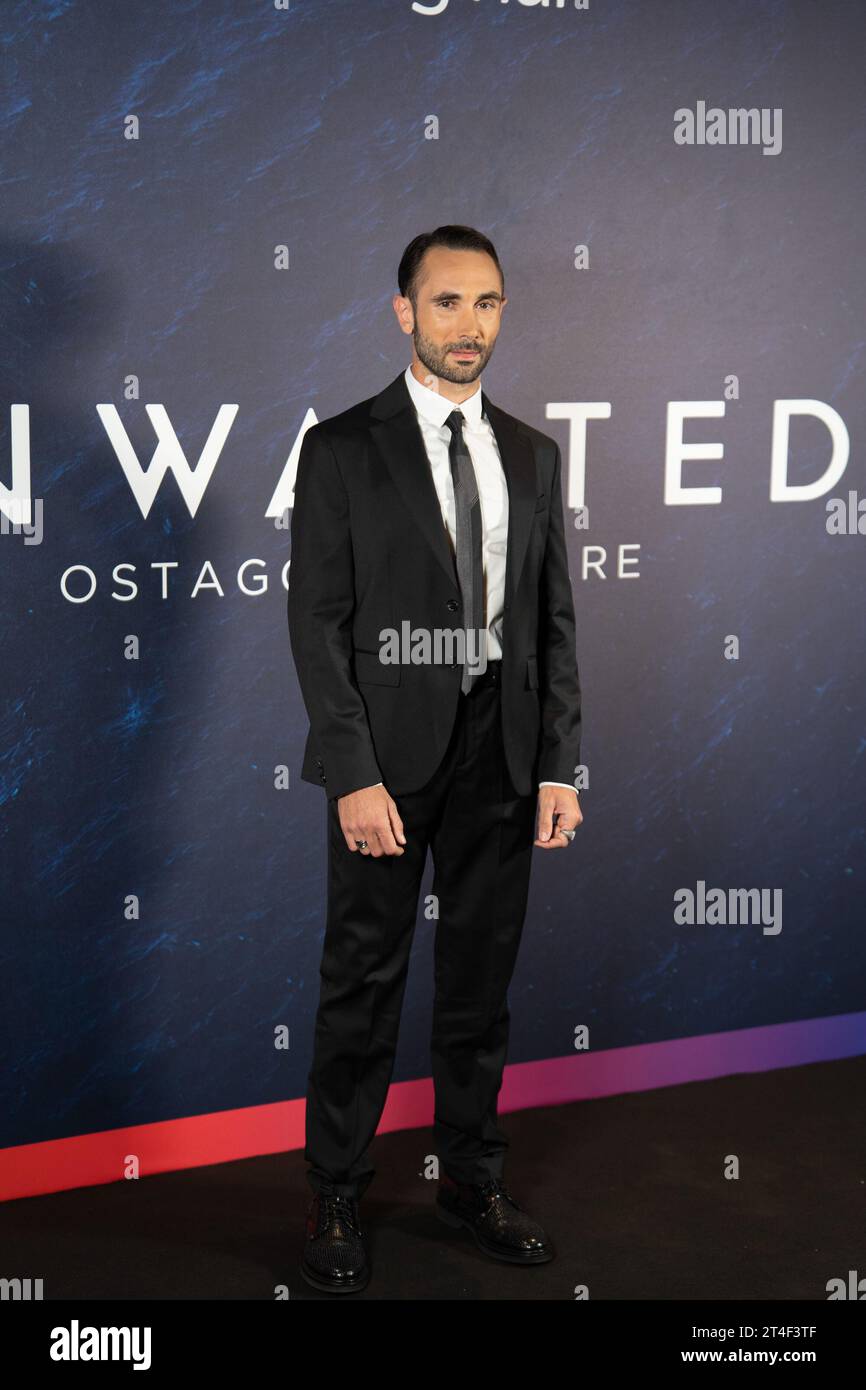 Marco Palvetti nimmt am 30. Oktober 2023 an einem Fotogespräch für die Sky-Serie tv ''unerwünschte - Ostaggi del Mare'' im Cinema Barberini in Rom Teil (Foto: Luca Carlino/NurPhoto)0 Credit: NurPhoto SRL/Alamy Live News Stockfoto