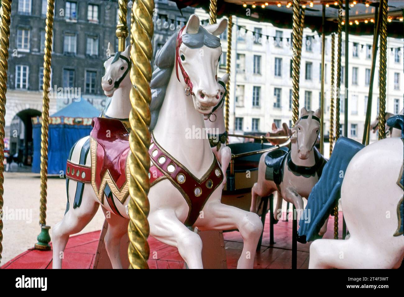 Vintage Karussell in Paris, Frankreich Stockfoto