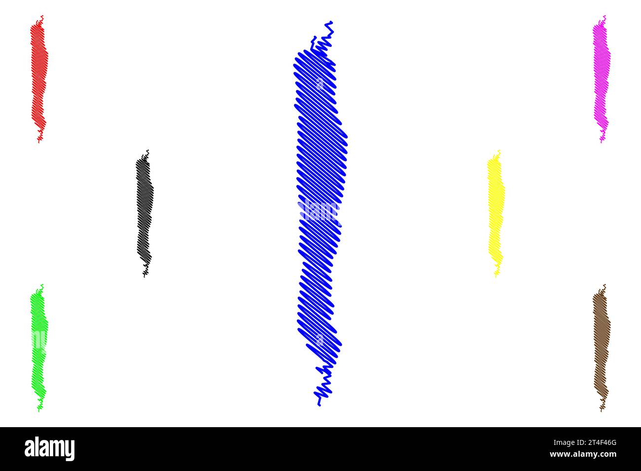 Lake Beau (Kanada, USA, Nordamerika, USA) Karte Vektordarstellung, Scribble Sketch Le Beau Lac Karte Stock Vektor