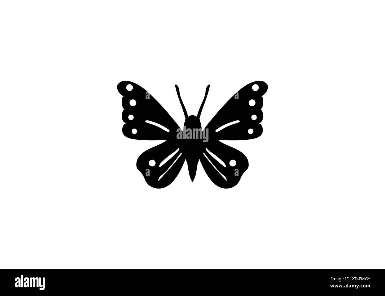 Minimalistisches Design mit Admiral Butterfly Icon-Illustration Stock Vektor