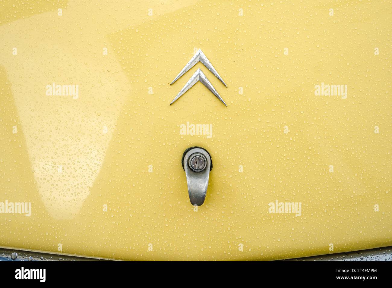 Citroën DS ID 19 Logo auf der Traditionswagenschau Golden Oldies in Krofdorf-Gleiberg bei Gießen, hessen. Stockfoto