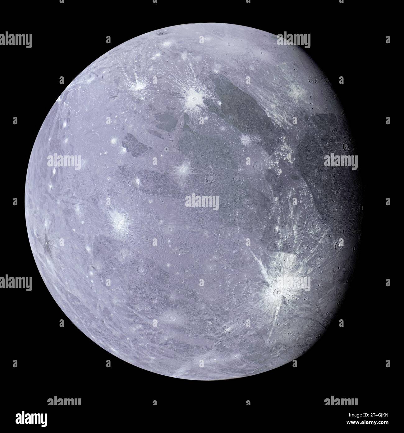 Ganymede. Der größte Mond des Planeten Jupiter. Stockfoto