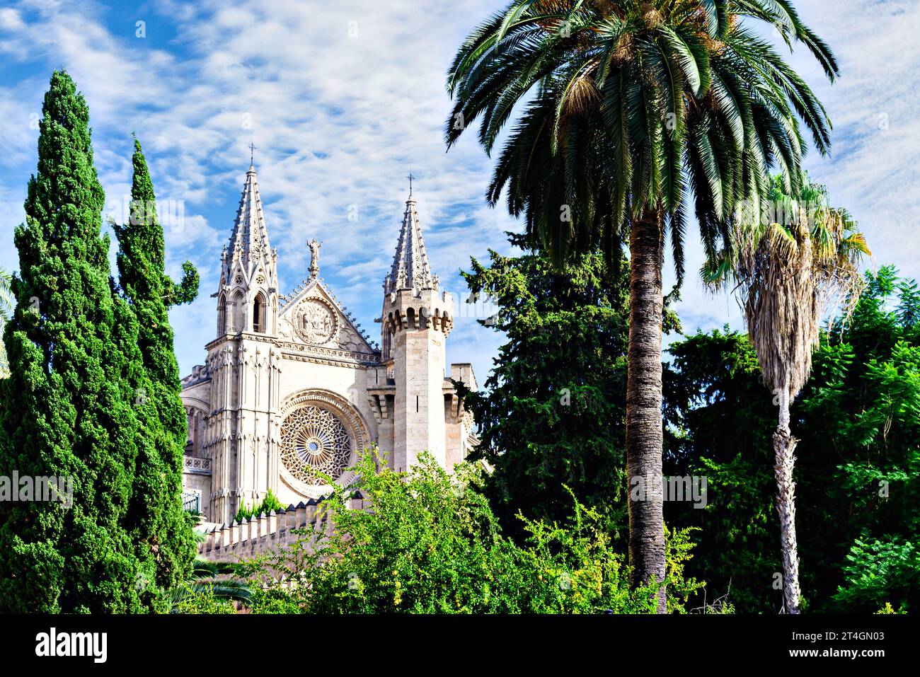 Gotische Kathedrale - Basilika Santa María in Palma de Mallorca oder Kathedrale von Mallorca (La Seu) Stockfoto