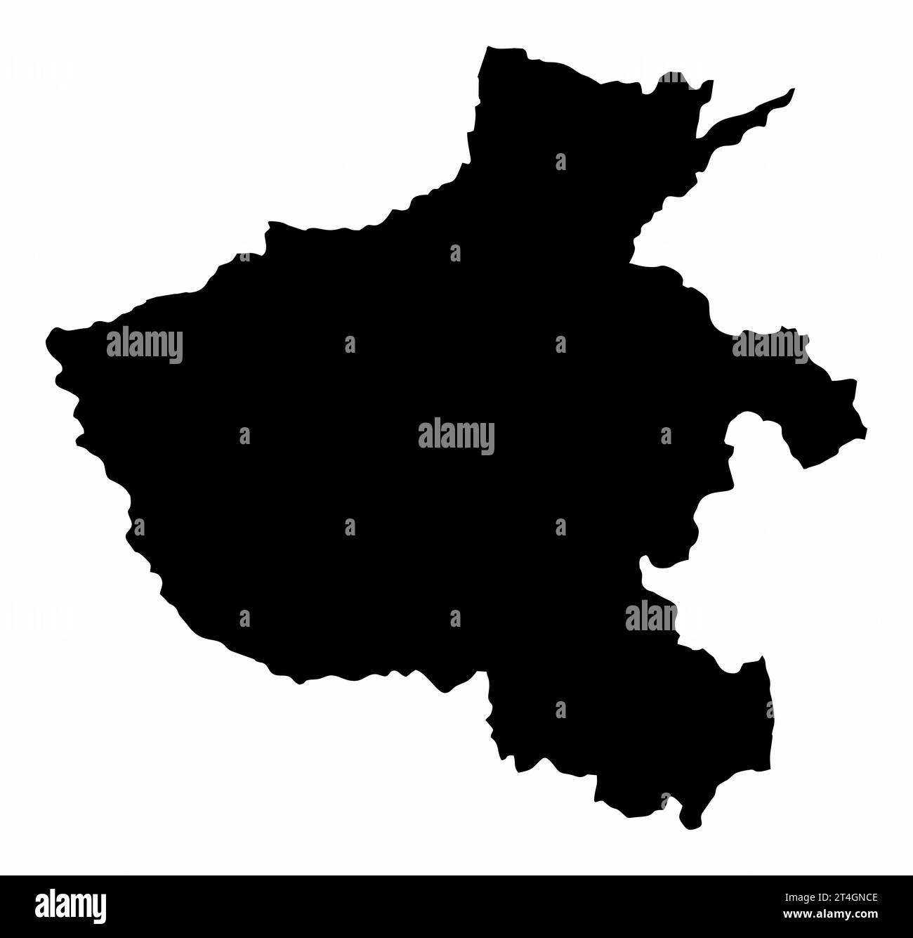 Landkarte der Provinz Henan isoliert auf weißem Hintergrund, China Stock Vektor