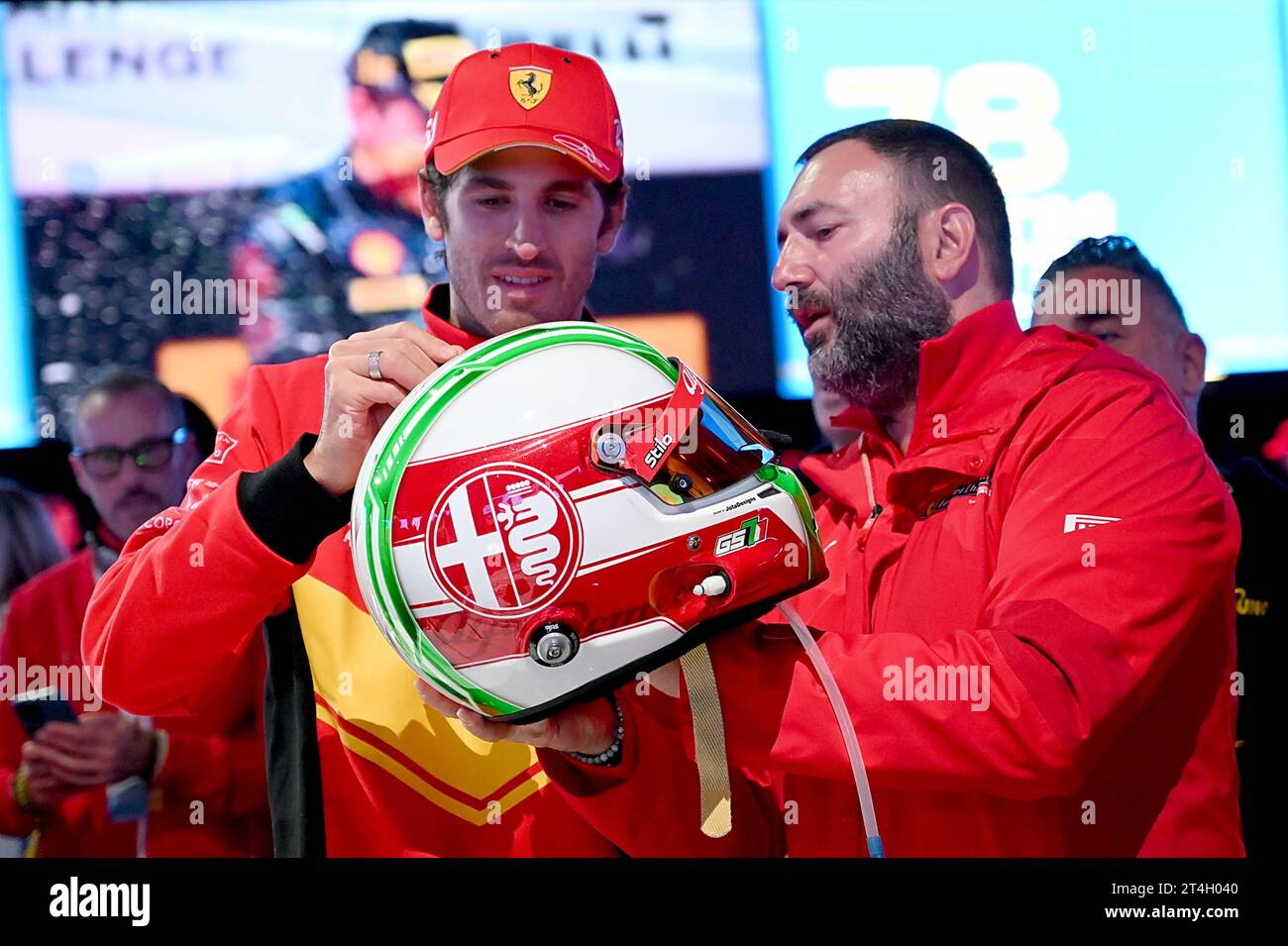 Mugello, Italien. Oktober 2023. antonio giovinazzi 24 Stunden le Mans Gewinner 2023 Finali Mondiali 2023 mugello Circuit f1 Clienti während Ferrari World Finals 2023, Ferrari Challenge Cup Rennen in Mugello, Italien, 28. Oktober 2023 Credit: Unabhängige Fotoagentur/Alamy Live News Stockfoto