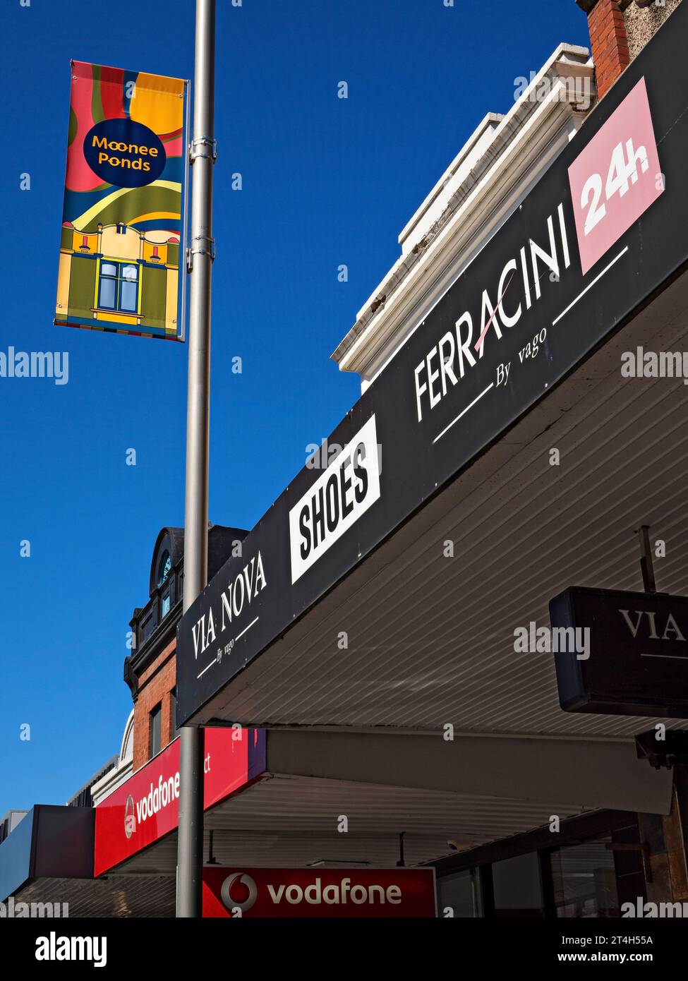 Melbourne Australien / Vodafone Mobile Network Shop, Puckle Street; Moonee Ponds. Stockfoto