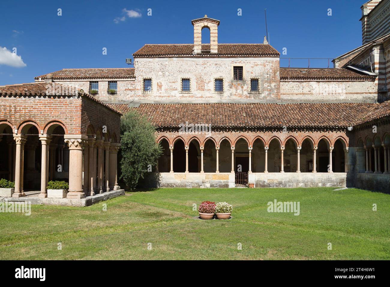 Kreuzgang von San Zeno Maggiore in Verona, Italien. Stockfoto