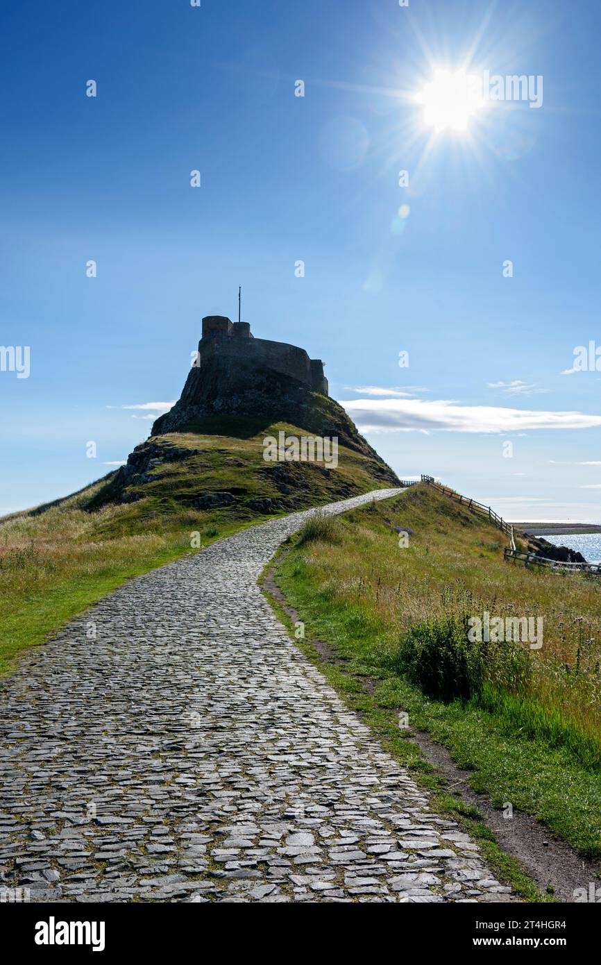 Lindisfarne Castle, 16. Jahrhundert, wurde jedoch 1901 von Sir Edwin Lutyens in Holy Island, Northumberland, England, Großbritannien verändert Stockfoto