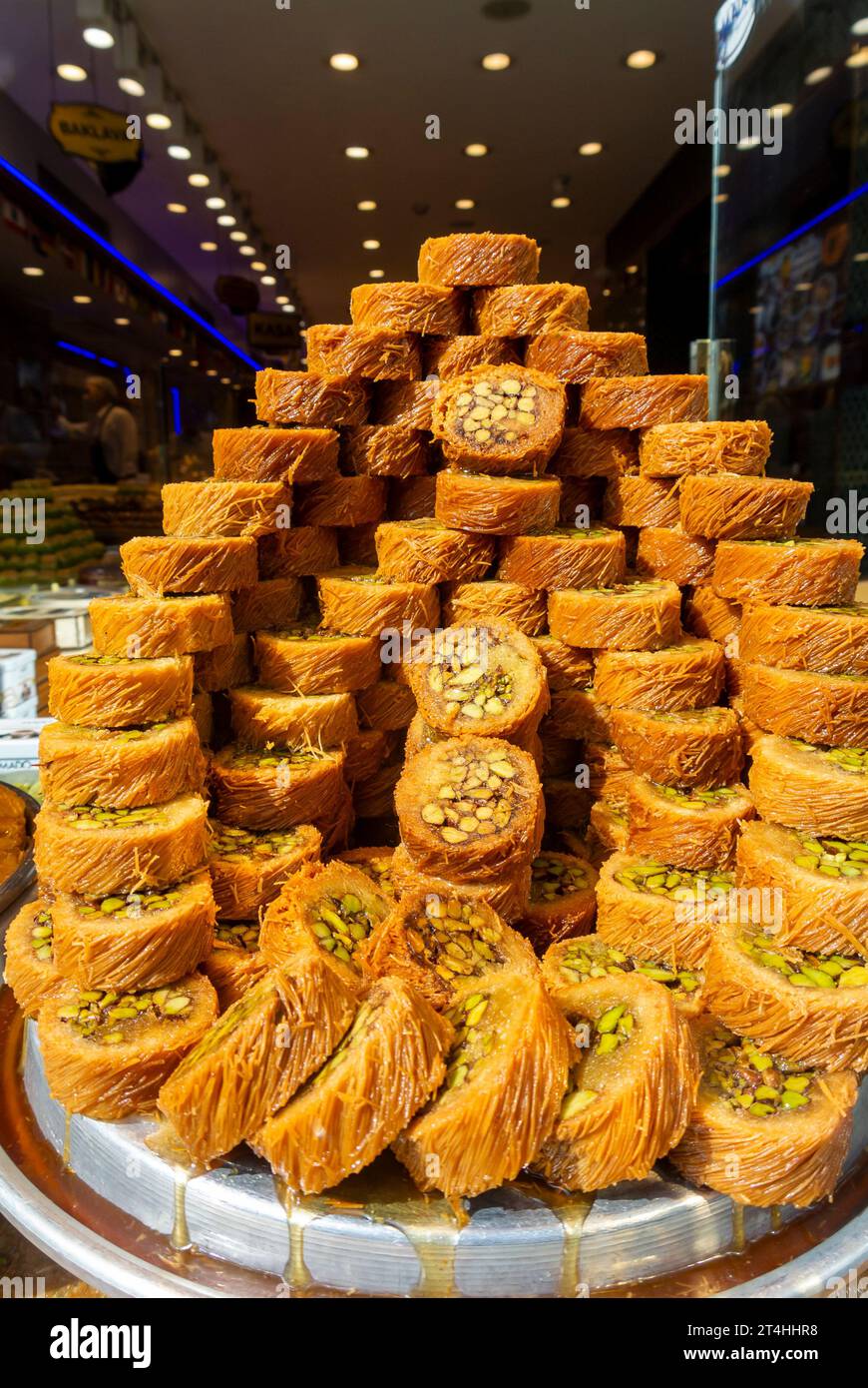 Istanbul, Türkei, Ein Haufen Baklava, auch türkische Delights genannt. Nur redaktionell. Stockfoto