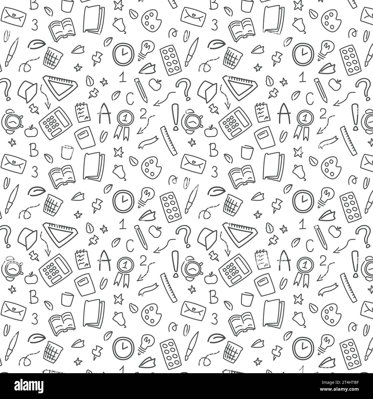 Musterdarstellung im Doodle-Schulstil, Vektor, für Papier, Verpackung, nahtloses Muster, vektordarstellung, transparenter Hintergrund Stock Vektor