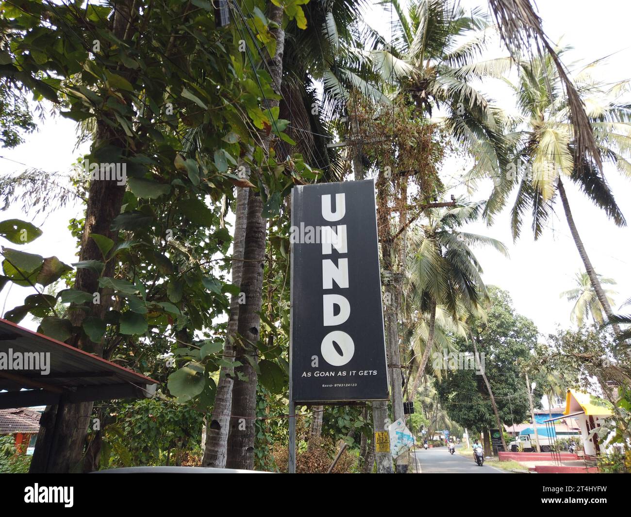 Unndo Restaurant im Dorf Benaulim im indischen Bundesstaat Goa Stockfoto