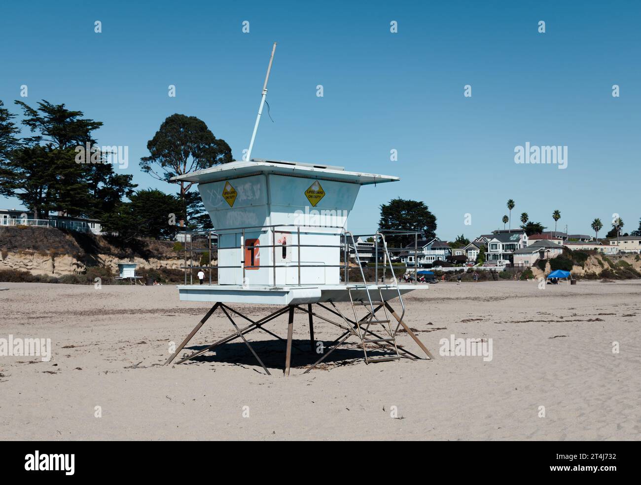 Rettungshütte am Seabright Beach in Santa Cruz, Kalifornien Stockfoto