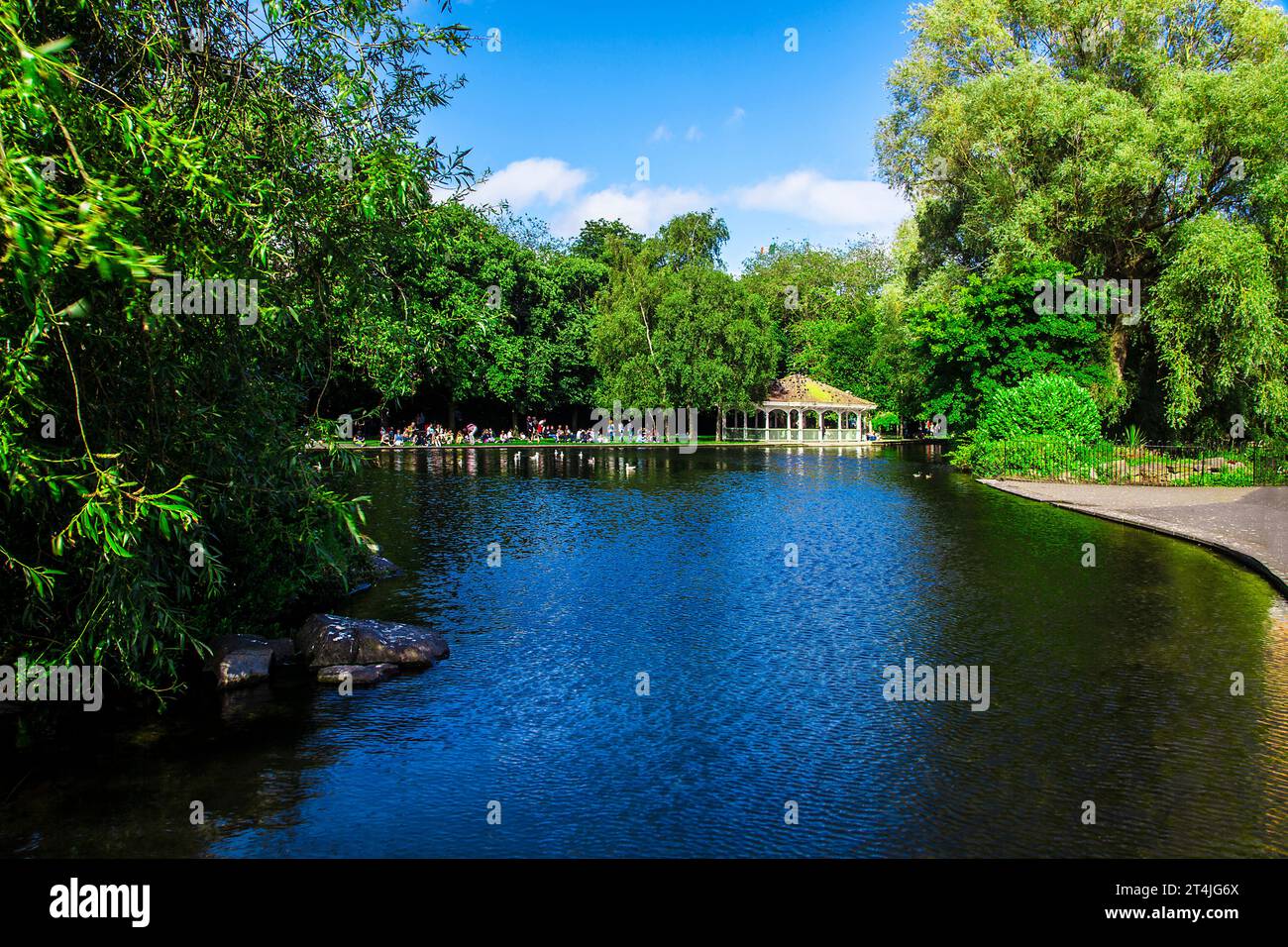Lake at St. Stephen's Green Park in Dublin, Irland Stockfoto
