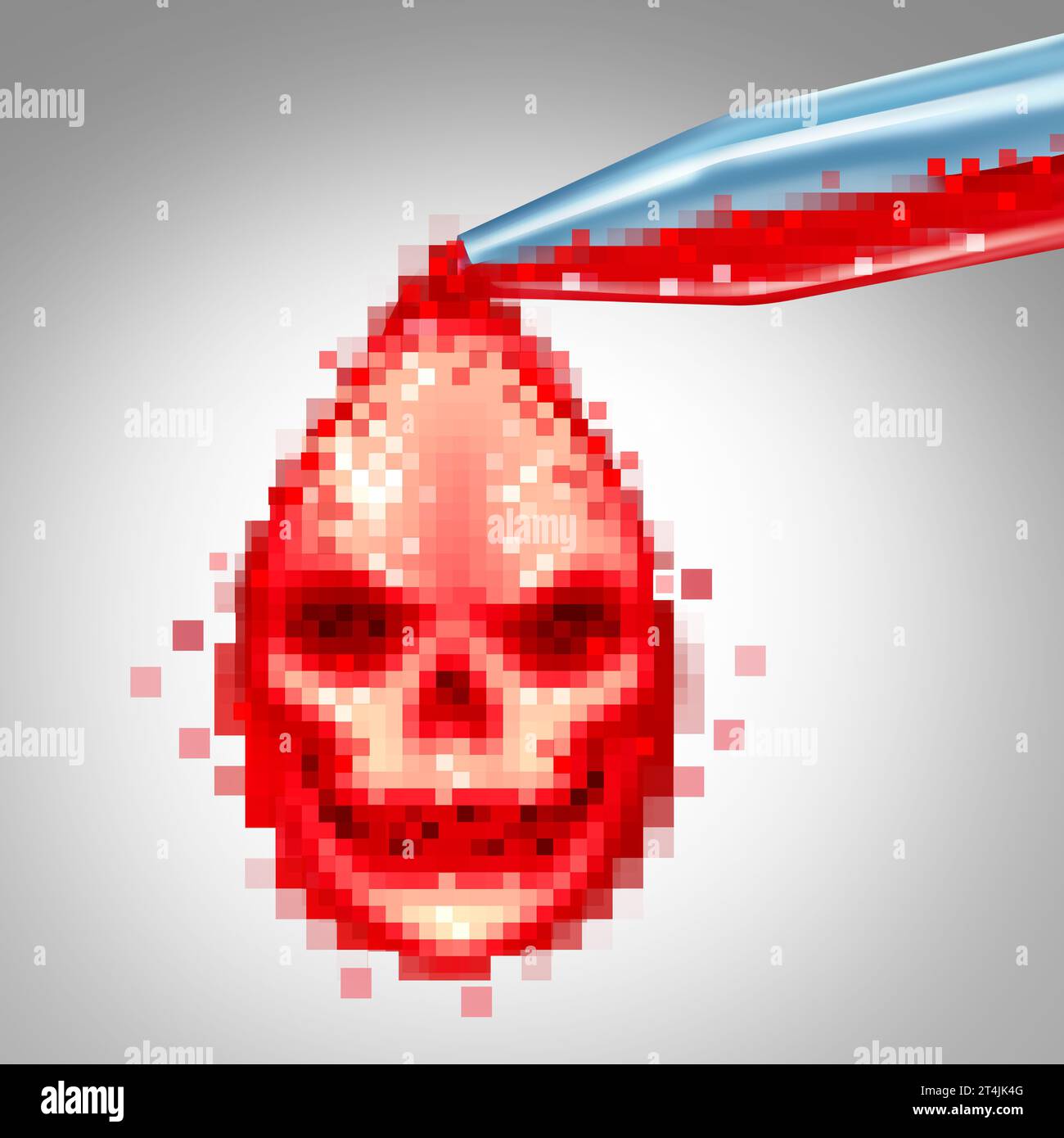 Digitale Datenvergiftung als Cybersicherheitskonzept zum Schutz kreativer Inhalte vor der unbefugten Nutzung urheberrechtlich geschützter Kunst Stockfoto