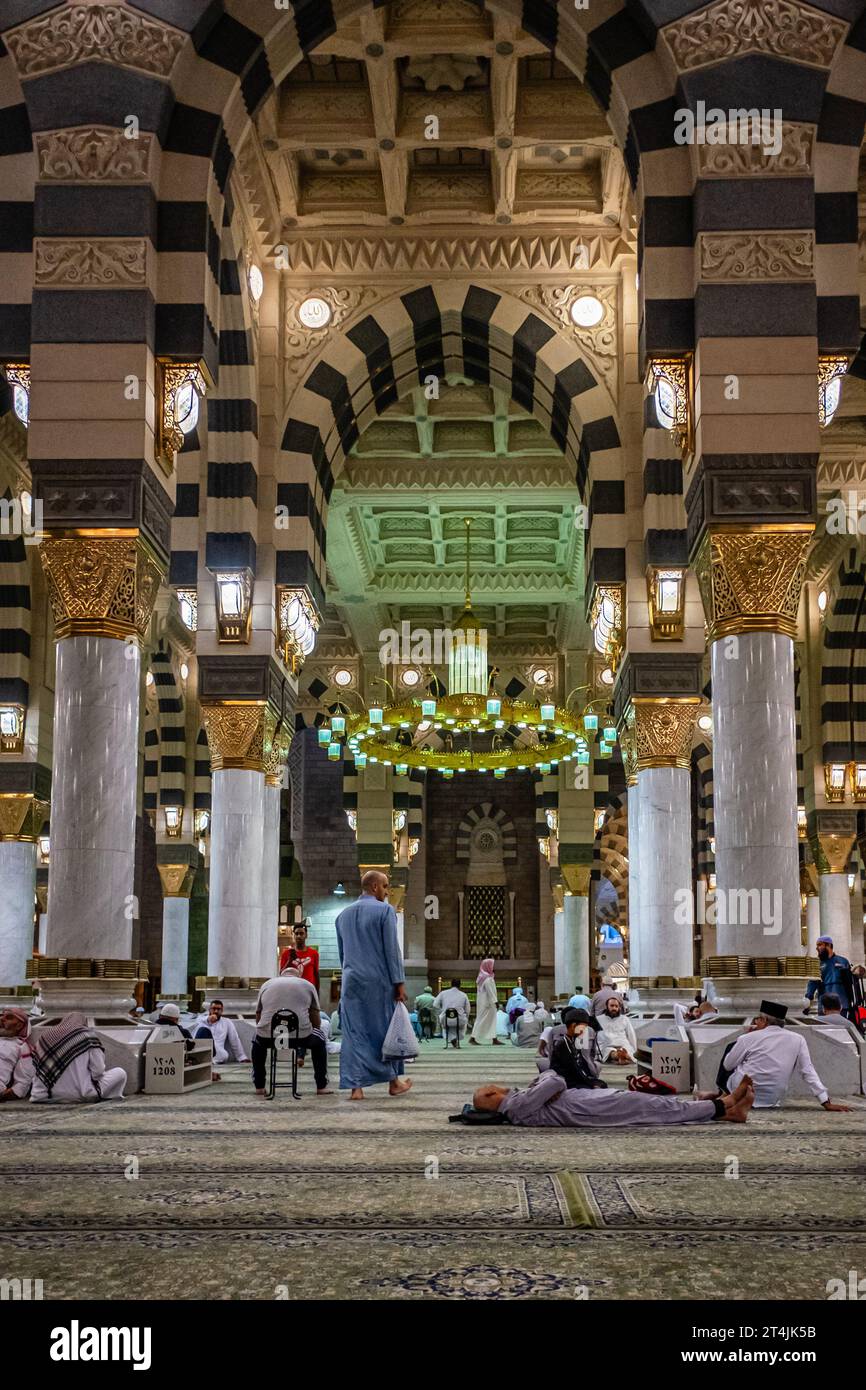 Al Masjid an Nabawi, Madinah, Saudi-Arabien Stockfoto