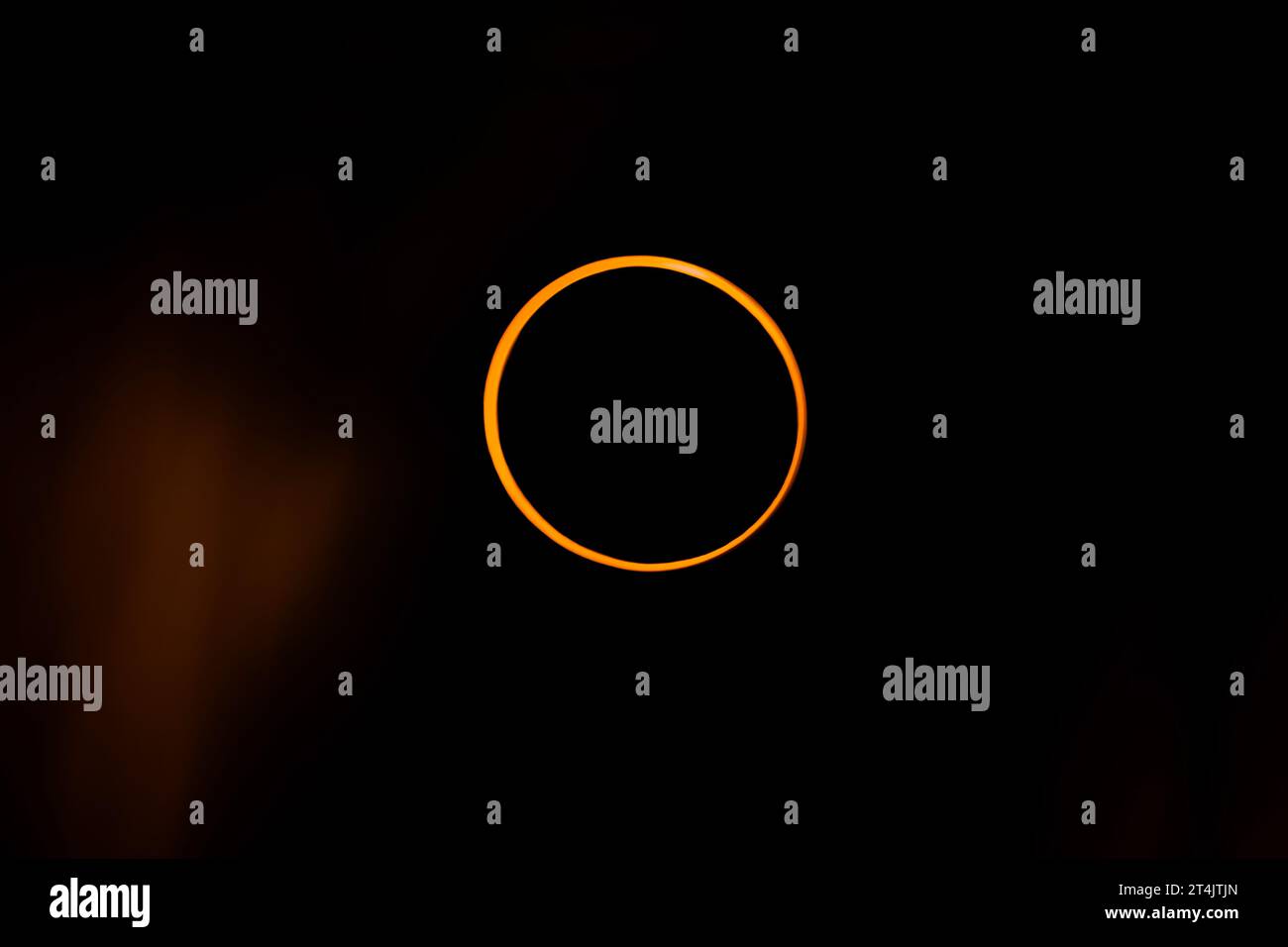 „Ring of Fire“-Phase der ringförmigen Sonnenfinsternis aus San Antonio, Texas, USA Stockfoto