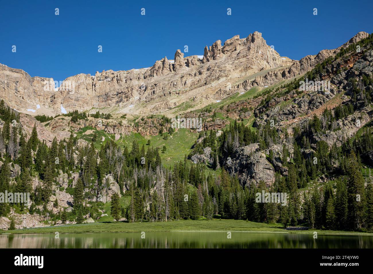 WY05392-00...WYOMING - Valaite Lake im Bridger Wilderness Area Abschnitt der Wind River Range. Stockfoto