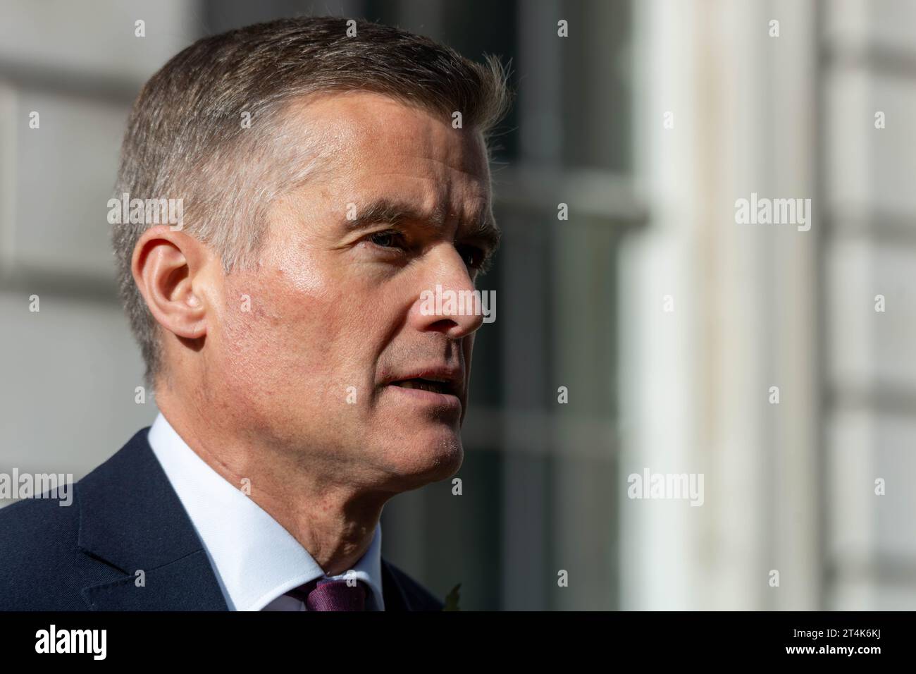 london, Großbritannien. 31. Oktober 2023. Politiker außerhalb des Kabinetts Mark Harper, Verkehrsminister, Credit: Ian Davidson/Alamy Live News Stockfoto