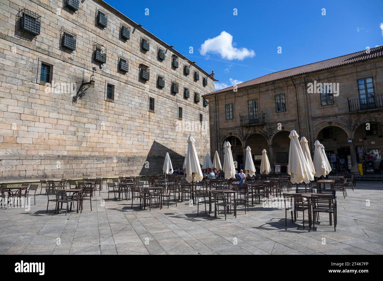 Europa, Spanien, Galicien, Santiago de Compostela, das den Helden des literarischen Bataillons gewidmete Gebäude (Concha-Haus) Stockfoto