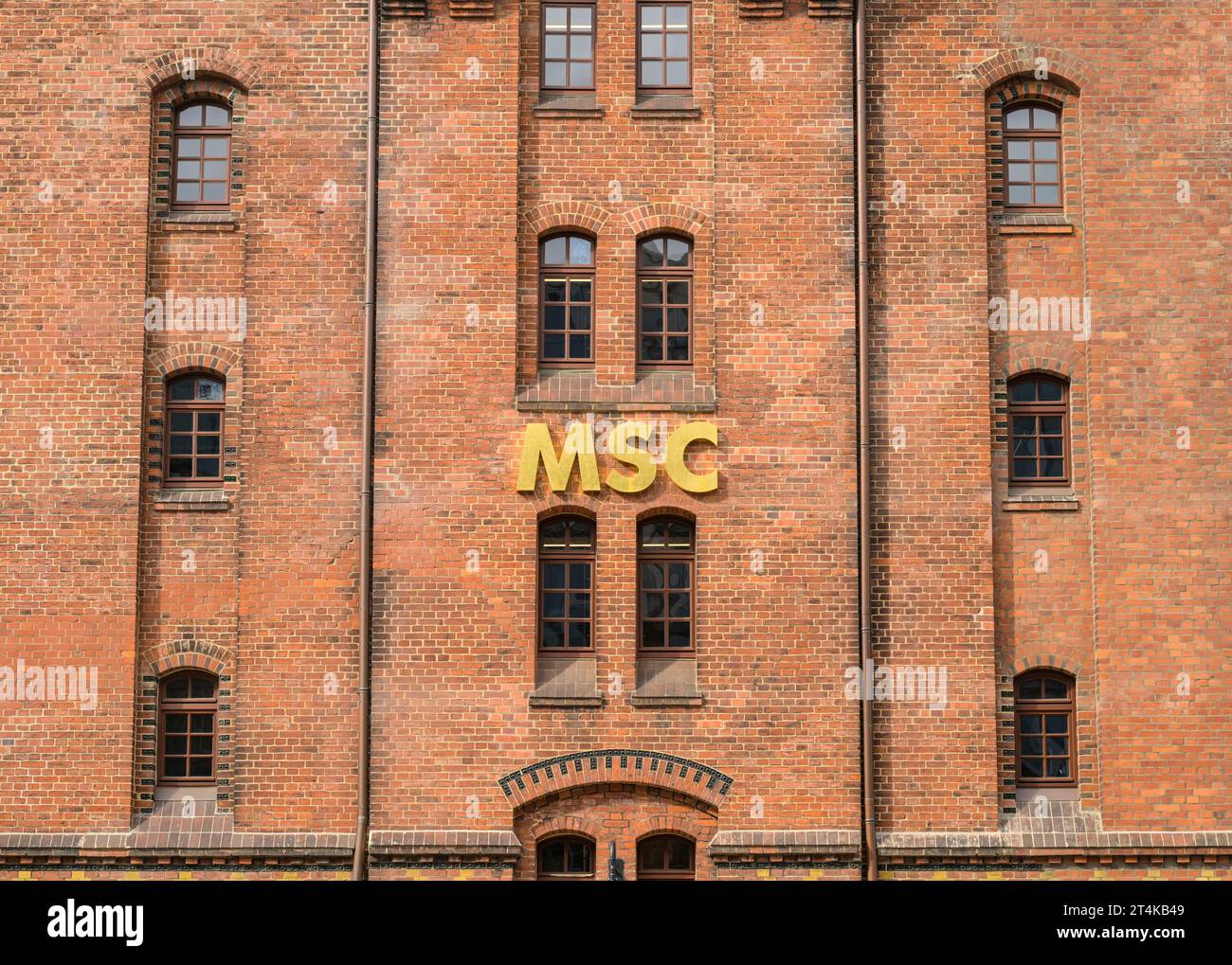 MSC Reederei Shipping Service, am Sandtorkai, Speicherstadt, Hamburg, Deutschland Stockfoto