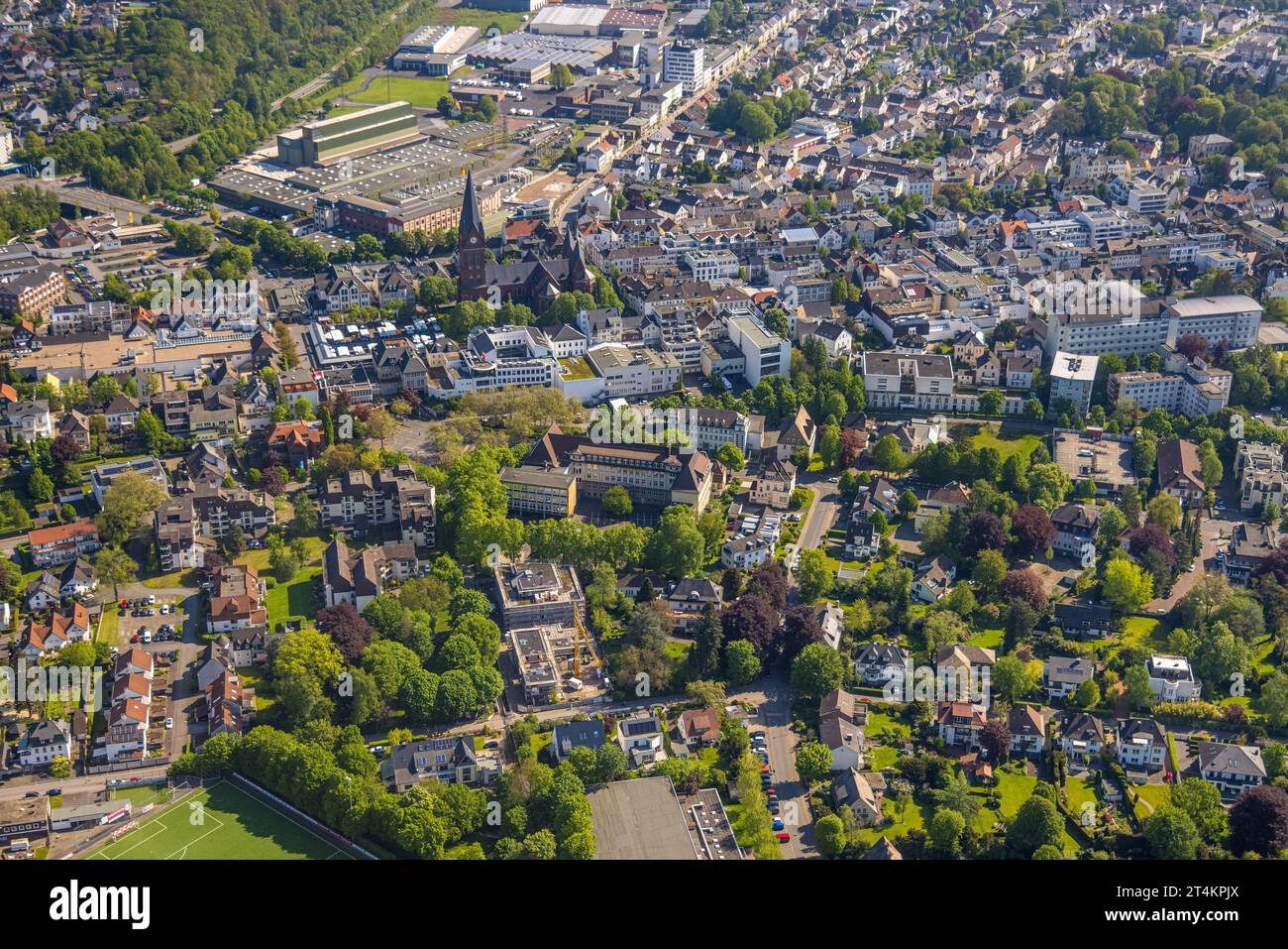 Luftaufnahme, Stadt-, Zukunfts- und Strategiebüro Goethestraße, Baustelle und Neubau St. Georgs-Pfad, Neheimer Dom - St. Johannes-Baptis Stockfoto