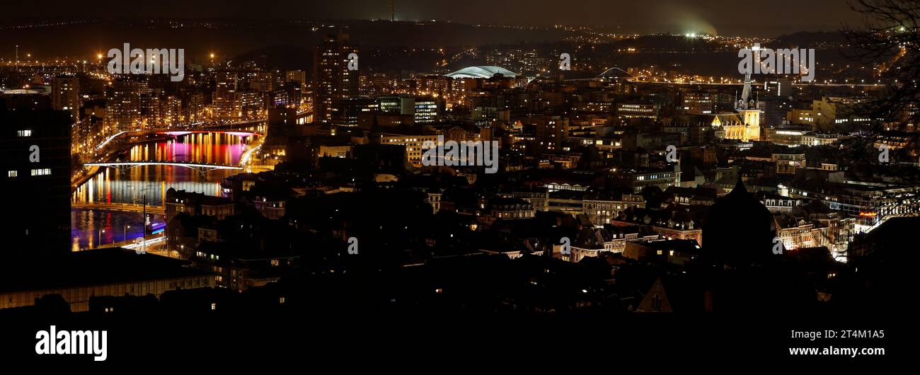 Fotopanoramique de la ville de Liège en Belgique Stockfoto
