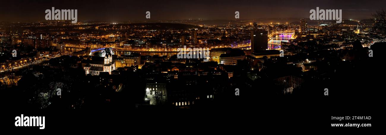 Fotopanoramique de la ville de Liège en Belgique Stockfoto