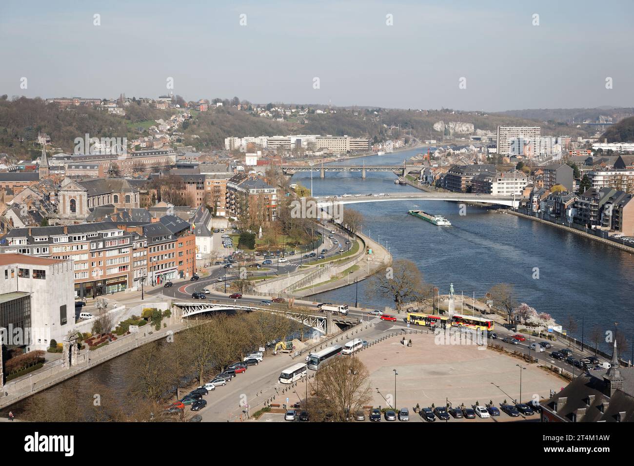 Panorama de la Ville de namur en belgique Stockfoto